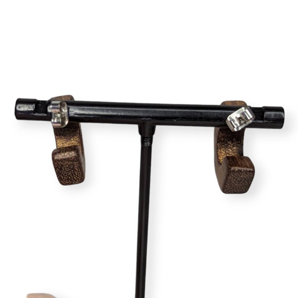 Wooden Hoop Earrings - Picture 4 of 6